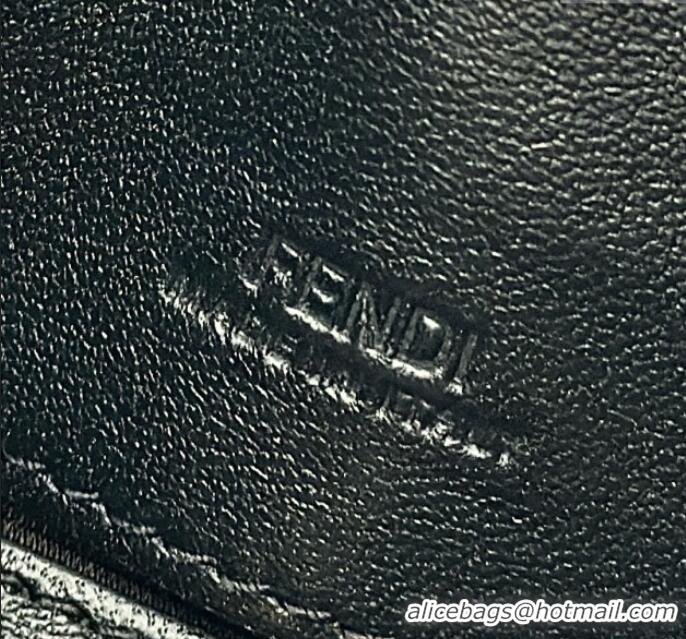 Super Quality Fendi Nano Baguette Charm in Brown FF jacquard fabric F0136 2025
