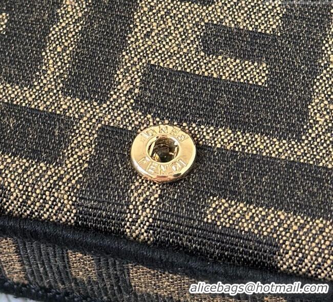 Super Quality Fendi Nano Baguette Charm in Brown FF jacquard fabric F0136 2025