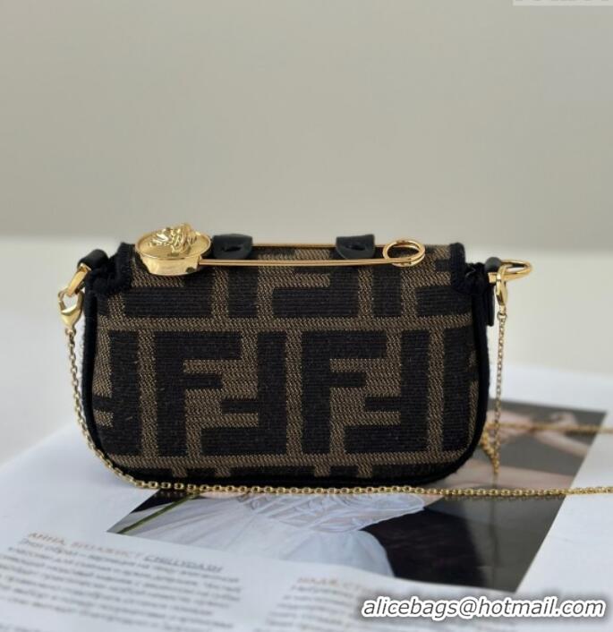 Trendy Design Versace x Fendi Baguette Charm in Brown FF jacquard fabric 8567A 2025
