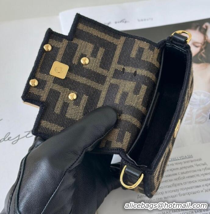 Trendy Design Versace x Fendi Baguette Charm in Brown FF jacquard fabric 8567A 2025