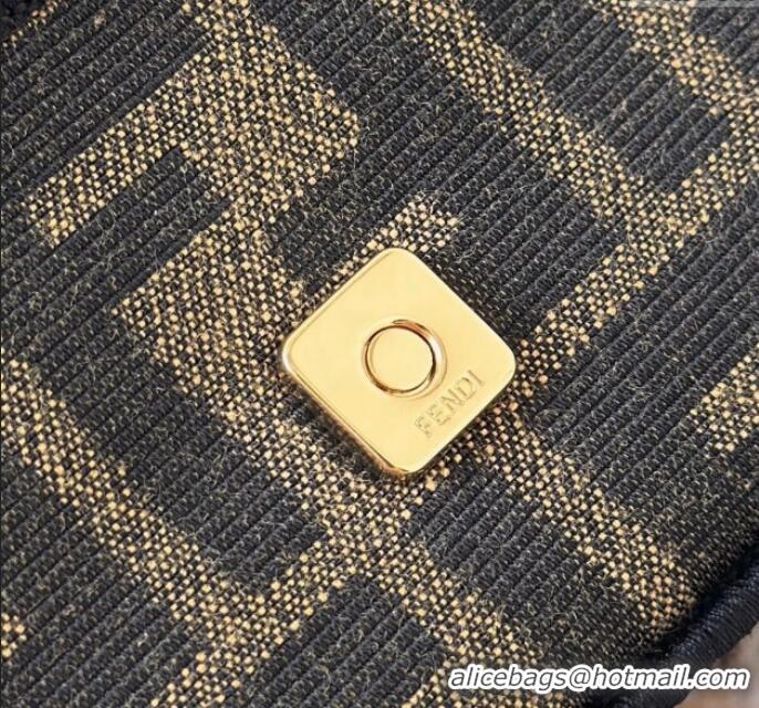 Reasonable Price Fendi Nano Baguette Charm in Brown FF jacquard fabric 8567E 2025