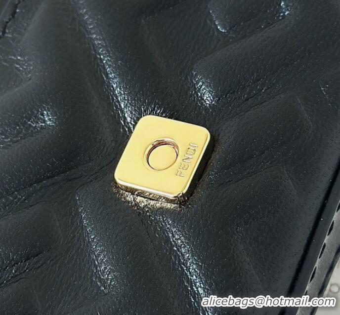 Trendy Design Fendi Nano Baguette Charm in FF Leather 8567 Black 2025