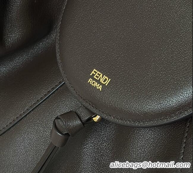 Best Design Fendi Spy Large Bag in Leather 80888L Dark Brown 2025