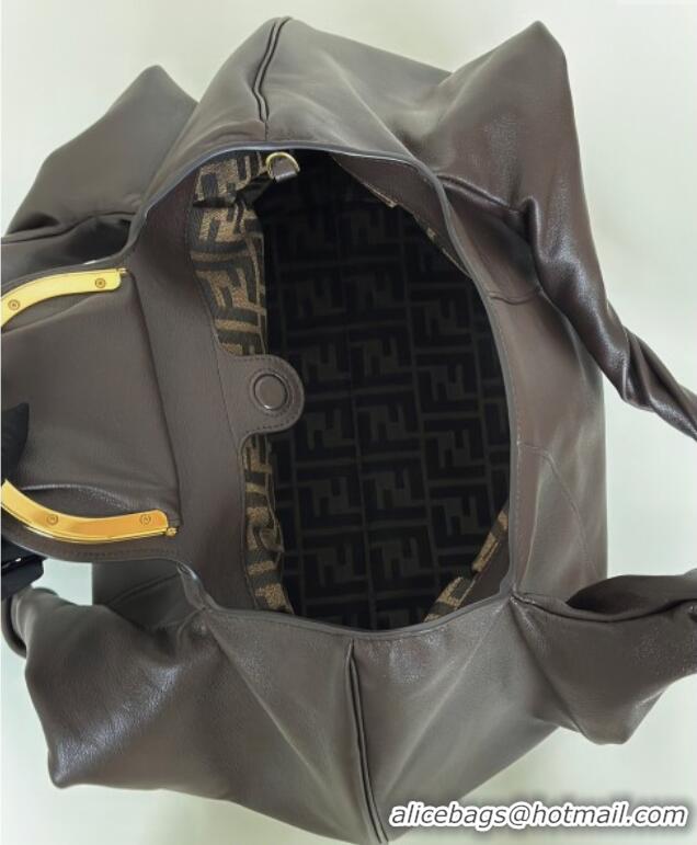 Best Design Fendi Spy Large Bag in Leather 80888L Dark Brown 2025