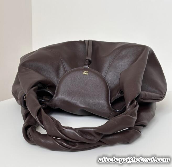Best Design Fendi Spy Large Bag in Leather 80888L Dark Brown 2025