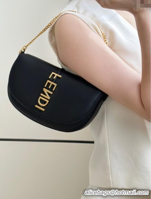Super Quality Fendi Fendigraphy Wallet on Chain Mini bag in Leather 8687 Black 2025