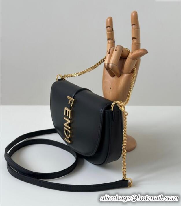 Super Quality Fendi Fendigraphy Wallet on Chain Mini bag in Leather 8687 Black 2025