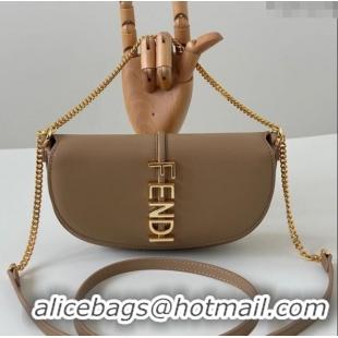 Well Crafted Fendi Fendigraphy Wallet on Chain Mini bag in Leather 8687 Apricot 2025