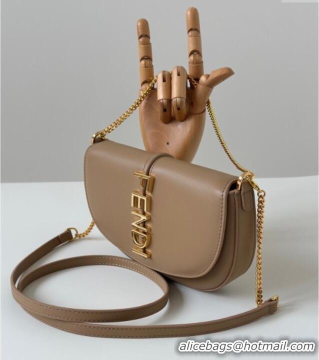Well Crafted Fendi Fendigraphy Wallet on Chain Mini bag in Leather 8687 Apricot 2025