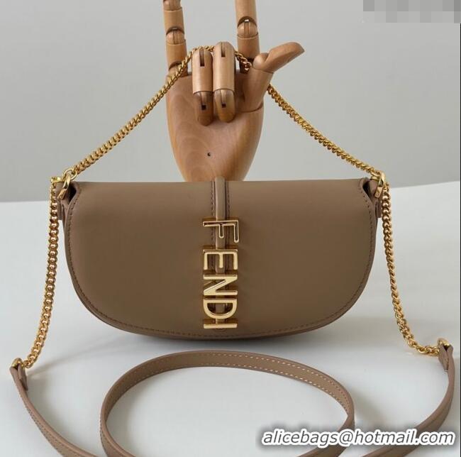 Well Crafted Fendi Fendigraphy Wallet on Chain Mini bag in Leather 8687 Apricot 2025