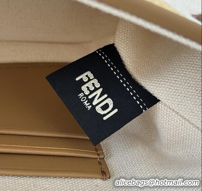 Hot Sell Cheap Fendi Baguette Mini Bag in Canvas with FF embroidery 0159S Red/Multicolor 2025