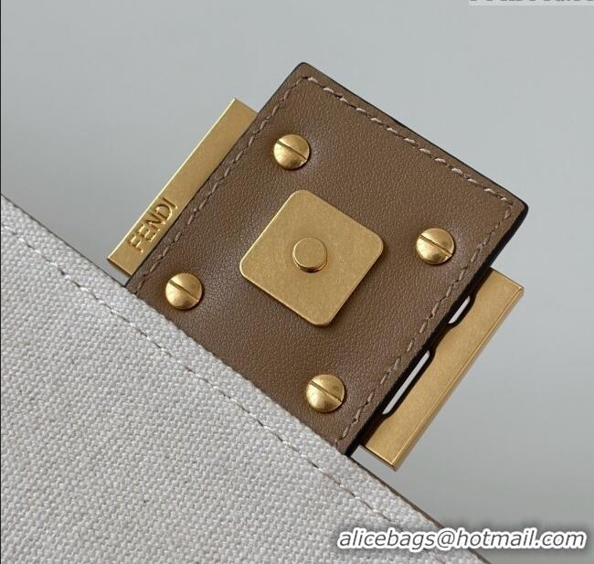 Best Quality Fendi Baguette Medium Bag in Canvas with FF embroidery 0159M Red/Multicolor 2025