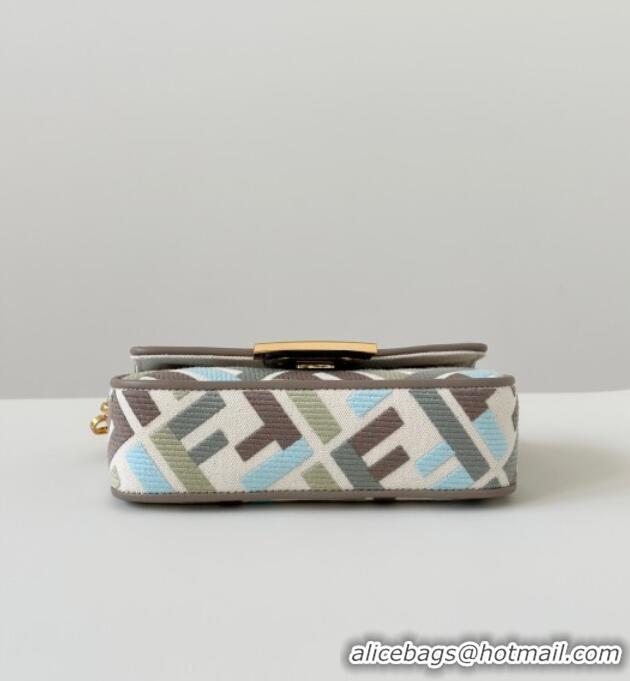 Well Crafted Fendi Baguette Mini Bag in Canvas with FF embroidery 0159S Green/Blue/Multicolor 2025