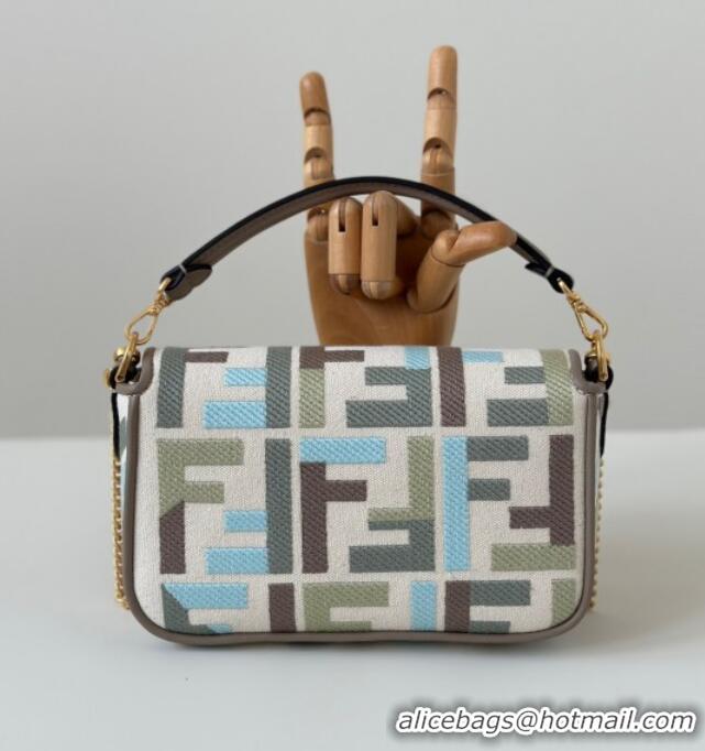 Well Crafted Fendi Baguette Mini Bag in Canvas with FF embroidery 0159S Green/Blue/Multicolor 2025
