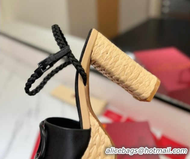 Shop Cheap Valentino VLogo Calfskin Leather Platform Sandals 11.5cm Black 2025 VA082112 0821122
