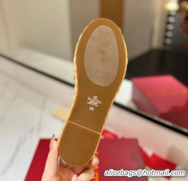 Luxury Cheap Valentino VLogo Calfskin Leather Flat Slides Sandal Brown 2025 VA082114 0821142