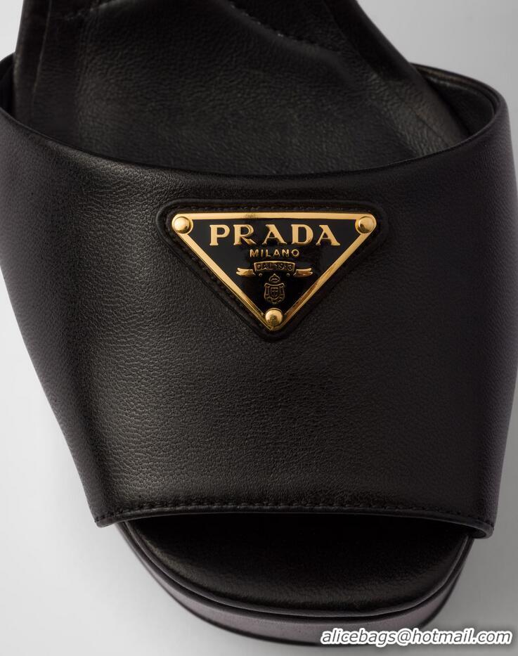 Grade Design Prada Nappa Leather Platform Sandals 1XP48B Black