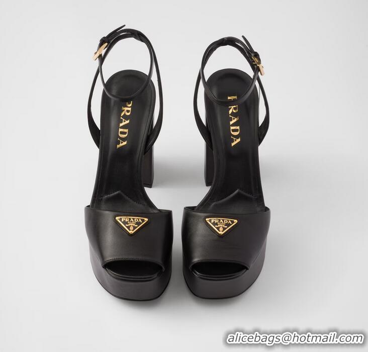 Grade Design Prada Nappa Leather Platform Sandals 1XP48B Black