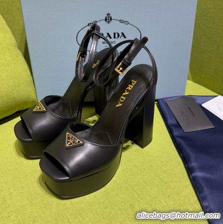 Grade Design Prada Nappa Leather Platform Sandals 1XP48B Black