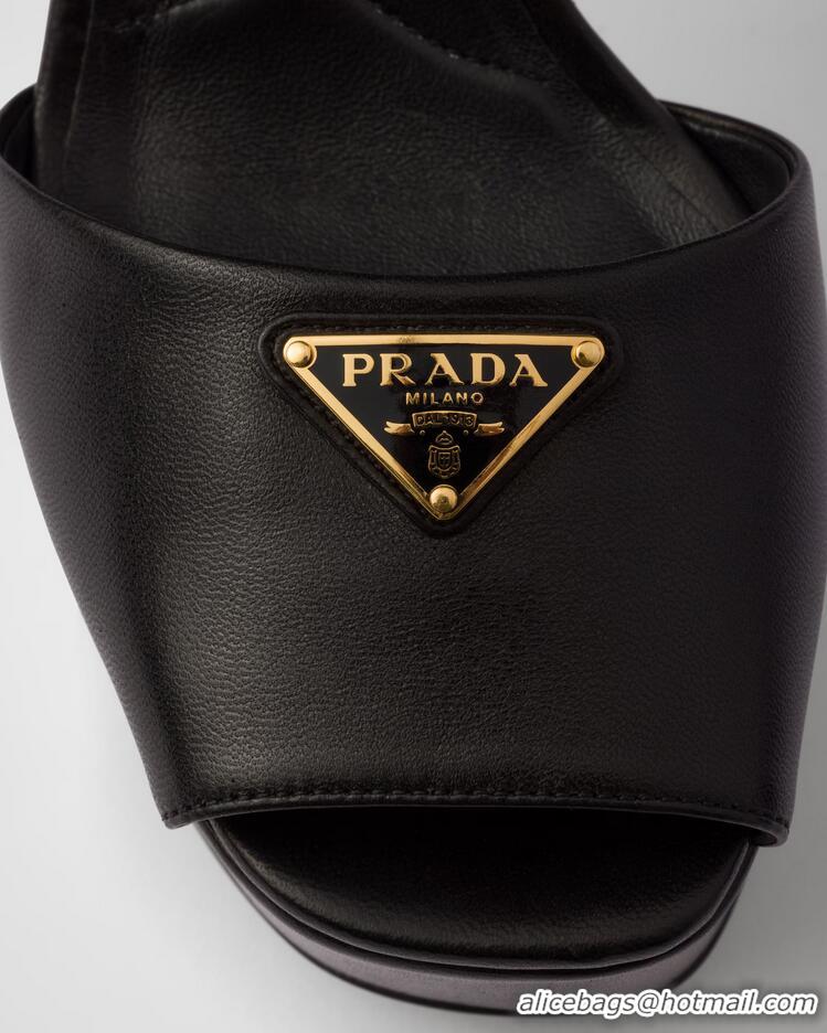 Grade Design Prada Nappa Leather Platform Sandals 1XP48B Black