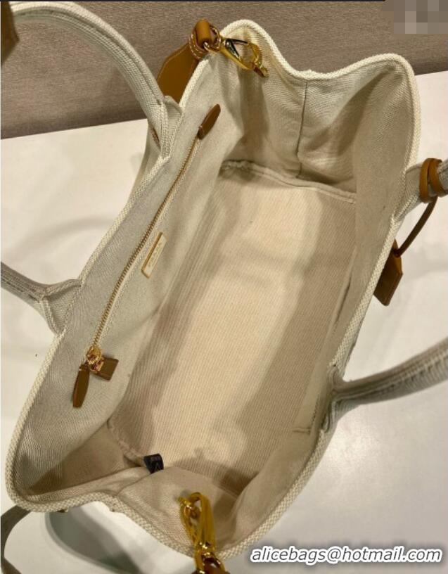 Buy Discount Prada Jardiniere large canvas handbag 1BG554 White 2025