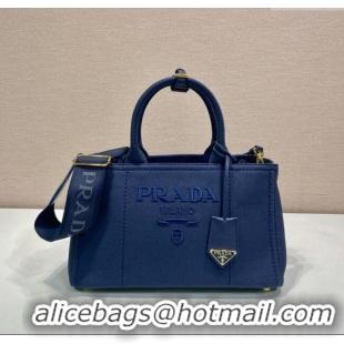Cheap Prada Jardiniere large canvas handbag 1BG554 Baltic Blue 2025