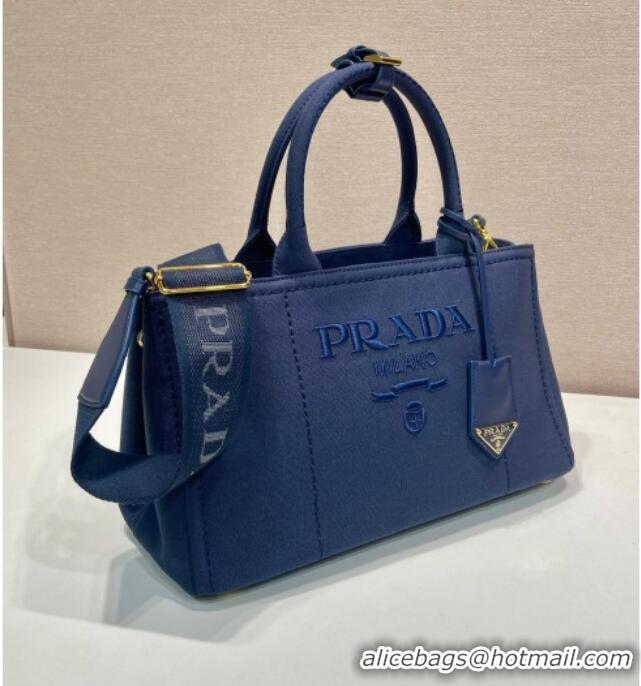 Cheap Prada Jardiniere large canvas handbag 1BG554 Baltic Blue 2025