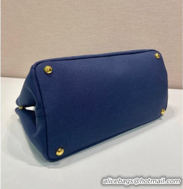 Cheap Prada Jardiniere large canvas handbag 1BG554 Baltic Blue 2025