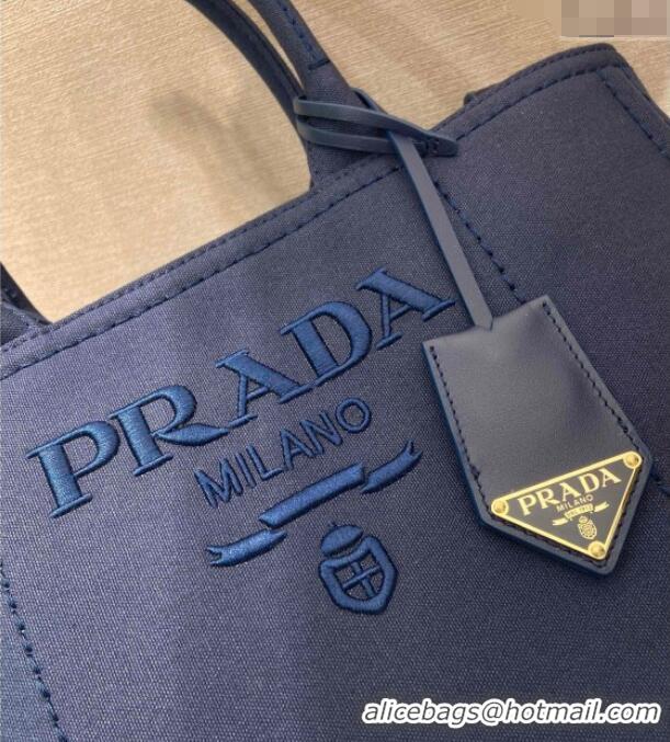 Cheap Prada Jardiniere large canvas handbag 1BG554 Baltic Blue 2025
