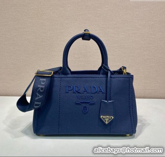 Cheap Prada Jardiniere large canvas handbag 1BG554 Baltic Blue 2025