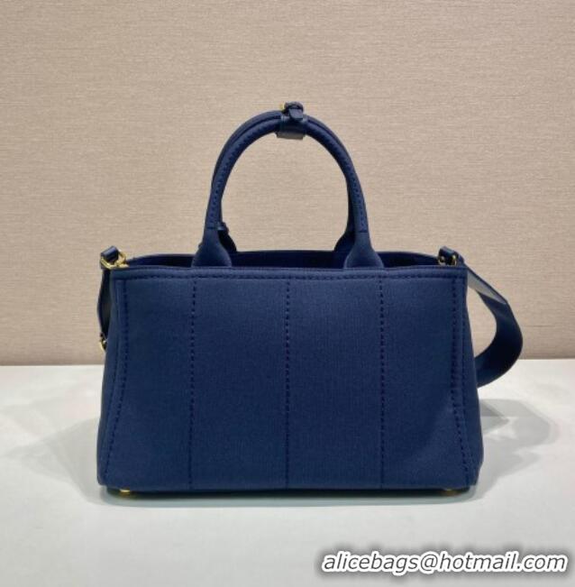 Cheap Prada Jardiniere large canvas handbag 1BG554 Baltic Blue 2025
