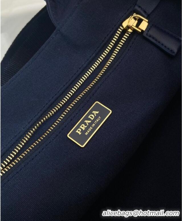 Cheap Prada Jardiniere large canvas handbag 1BG554 Baltic Blue 2025