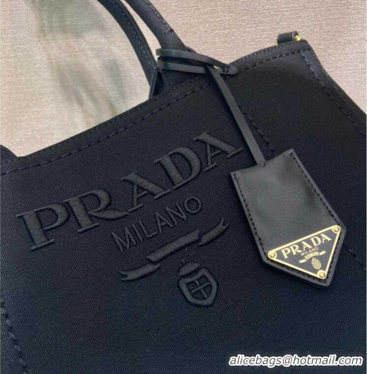 Buy Promotional Prada Jardiniere large canvas handbag 1BG554 Black 2025