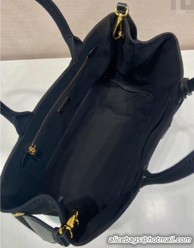 Buy Promotional Prada Jardiniere large canvas handbag 1BG554 Black 2025