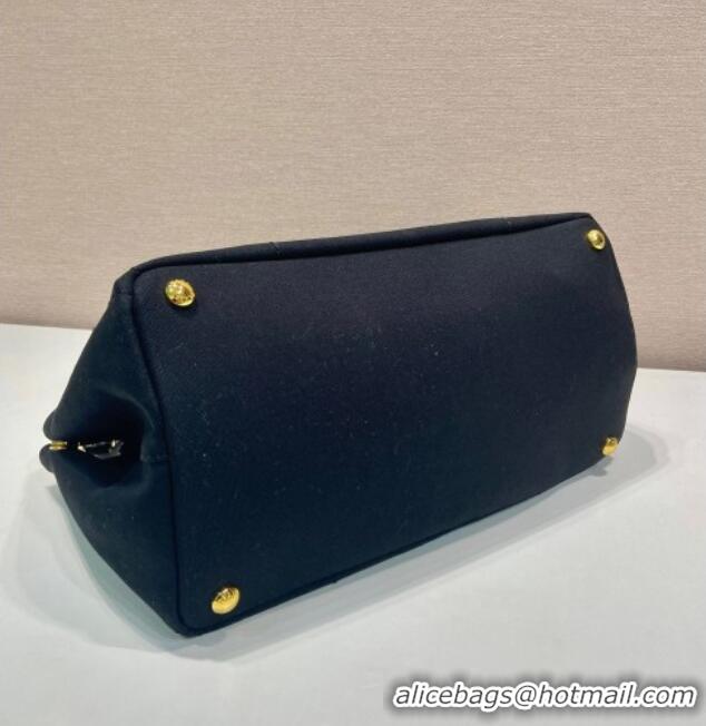 Buy Promotional Prada Jardiniere large canvas handbag 1BG554 Black 2025