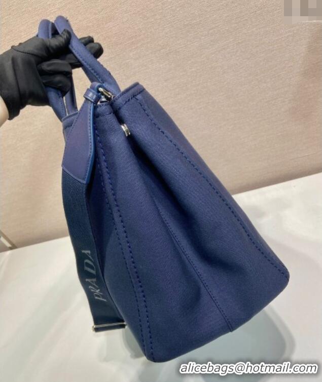 Super Quality Prada Mens Jardinière extra-large cotton canvas tote bag 2VG131 Baltic Blue 2025