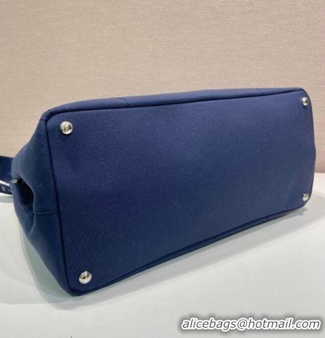 Super Quality Prada Mens Jardinière extra-large cotton canvas tote bag 2VG131 Baltic Blue 2025