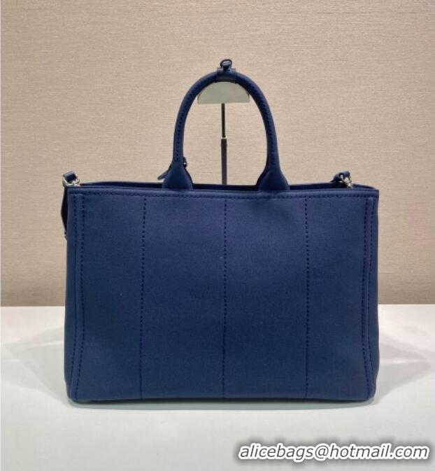 Super Quality Prada Mens Jardinière extra-large cotton canvas tote bag 2VG131 Baltic Blue 2025