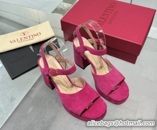 Pretty Style Valentino Fawcette Platform Sandals 10cm in Suede Pink 0902032