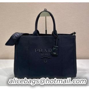 Buy Discount Prada Mens Jardiniere extra-large cotton canvas tote bag 2VG131 Black 2025