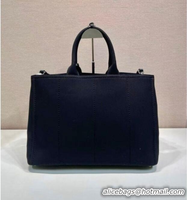 Buy Discount Prada Mens Jardiniere extra-large cotton canvas tote bag 2VG131 Black 2025