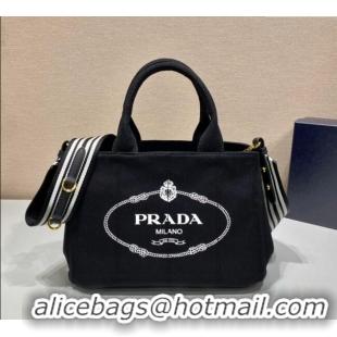 Reasonable Price Prada Printed Fabric Tote Bag 1BG439 Black 2025