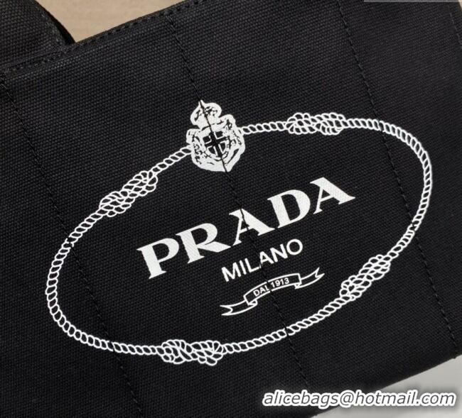 Reasonable Price Prada Printed Fabric Tote Bag 1BG439 Black 2025