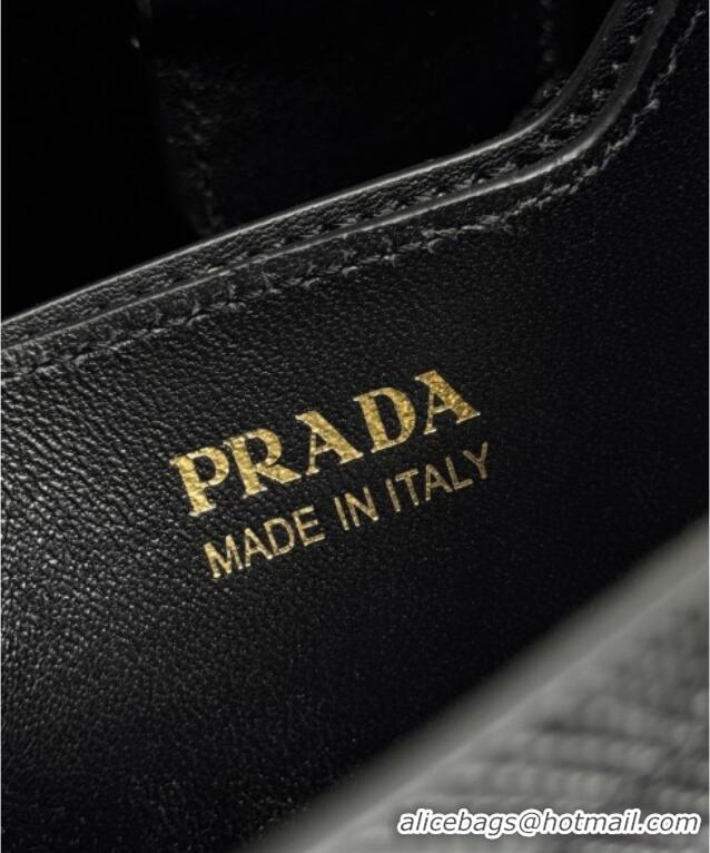Good Looking Prada Panier mini Saffiano leather bucket bag 1BA217 Black 2025
