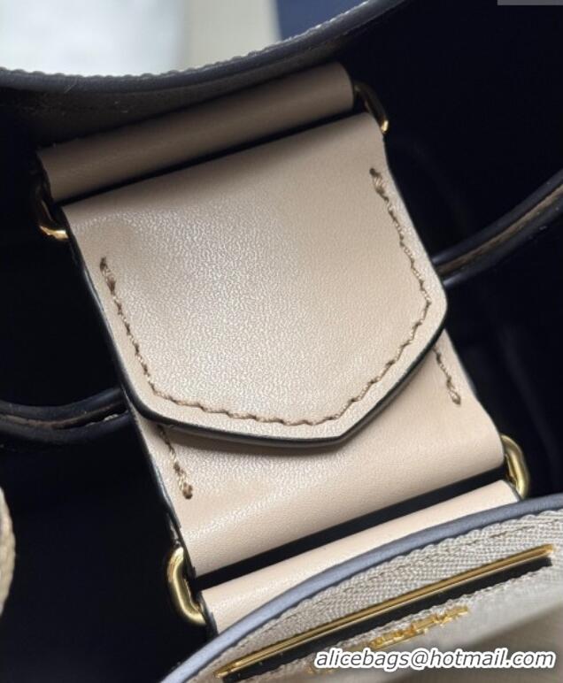 Buy Cheapest Prada Panier mini Saffiano leather bucket bag 1BA217 Beige 2025