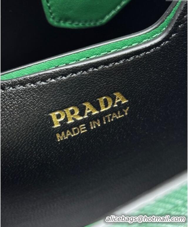 Unique Style Prada Panier mini Saffiano leather bucket bag 1BA217 Green 2025