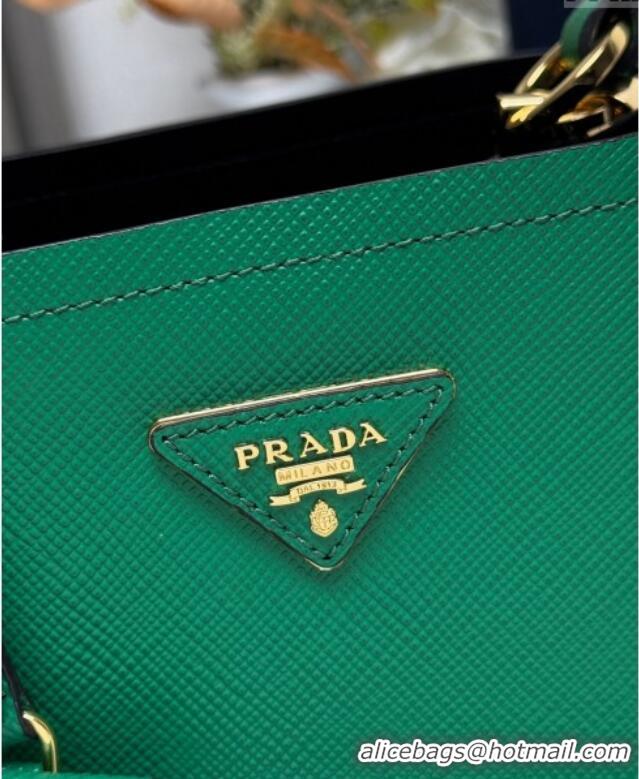 Unique Style Prada Panier mini Saffiano leather bucket bag 1BA217 Green 2025