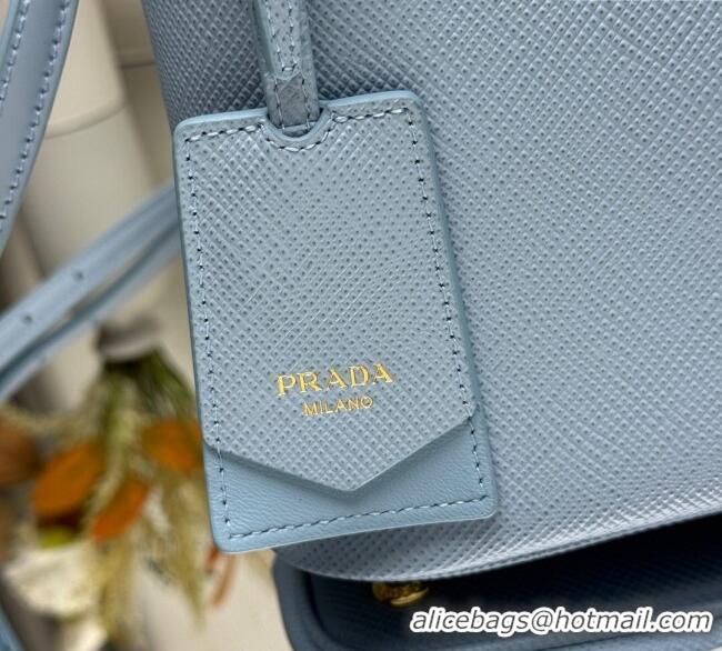 Good Taste Prada Panier mini Saffiano leather bucket bag 1BA217 Light Blue 2025 (New Tag)