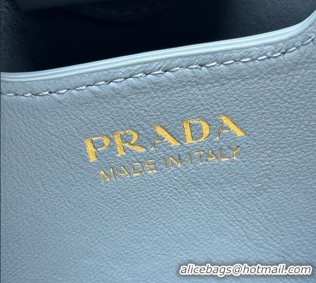 Good Taste Prada Panier mini Saffiano leather bucket bag 1BA217 Light Blue 2025 (New Tag)