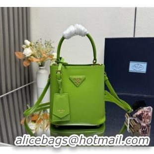 Super Quality Prada Panier mini Saffiano leather bucket bag 1BA217 Green 2025 (New Tag)